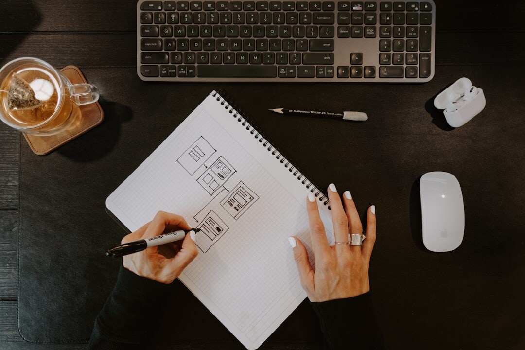 content writing at desk