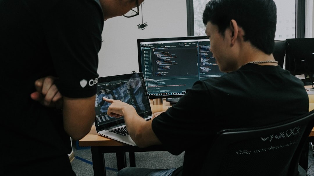 team discussing code